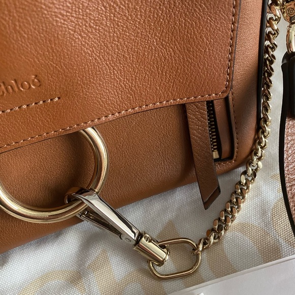 Chloe Faye Day Mini, Tan Brown Leather Crossbody Bag, Amazing Condition - Picture 12 of 16